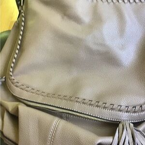 Extra large beige leather bag bought at Marshall’s. Like new.  Price is firm